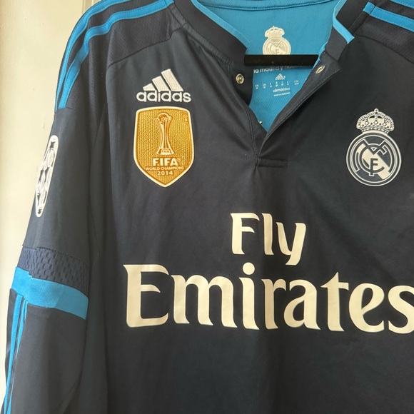 Adidas Blue Real Madrid Jersey with Club Crest - Picture 2 of 9